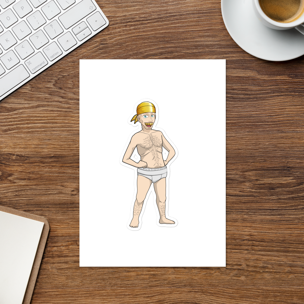 Maximum Payne durag diaper wearing character Sticker sheet